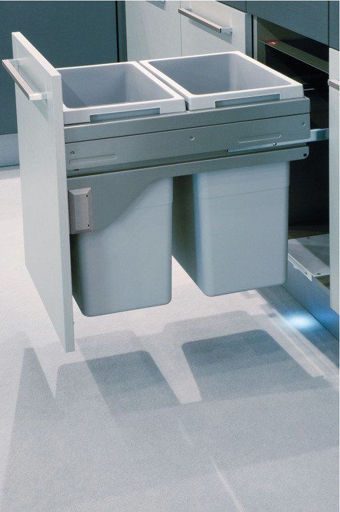 Hafele EURO CARGO DOUBLE Raylı çöp kut.gri,76lt