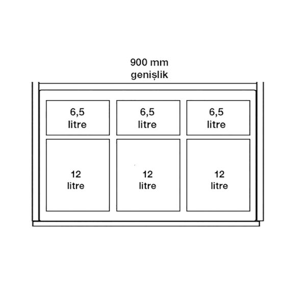 Hafele Mix Çöp Kutusu 6,5 Litre Antrasit Renk