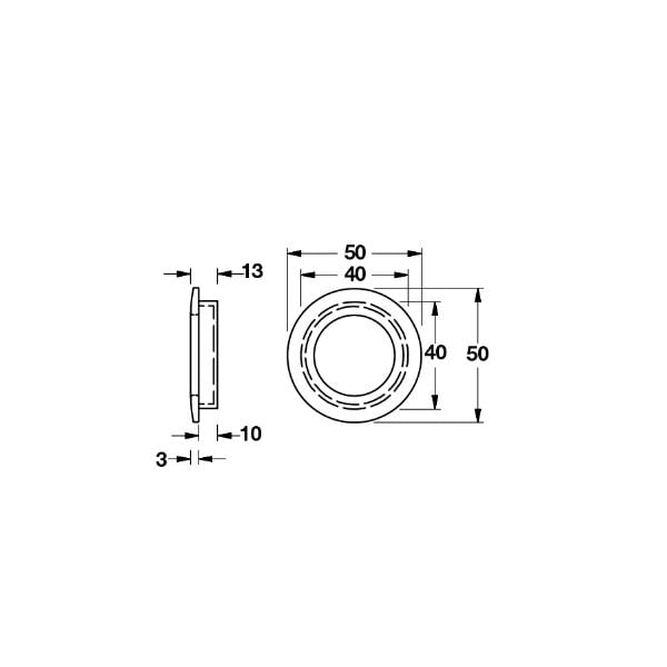 Hafele Gömme Kulp Bambi Mat Krom