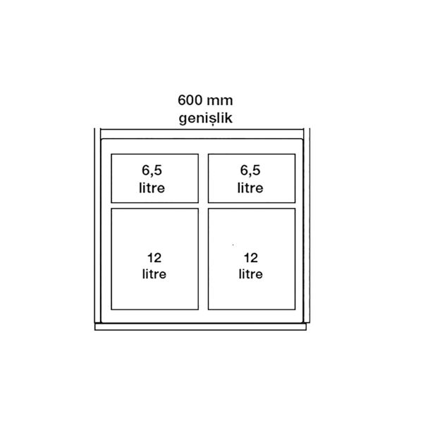 Hafele Mix Çöp Kutusu Beyaz 6,5 Litre