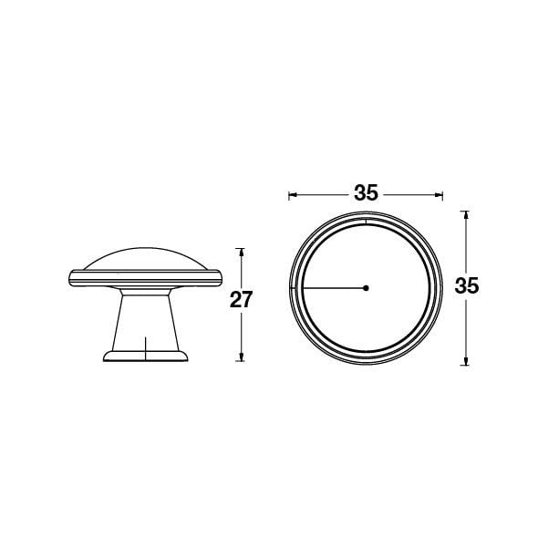 Hafele Düğme Kulp Leon Jr. Mat Siyah
