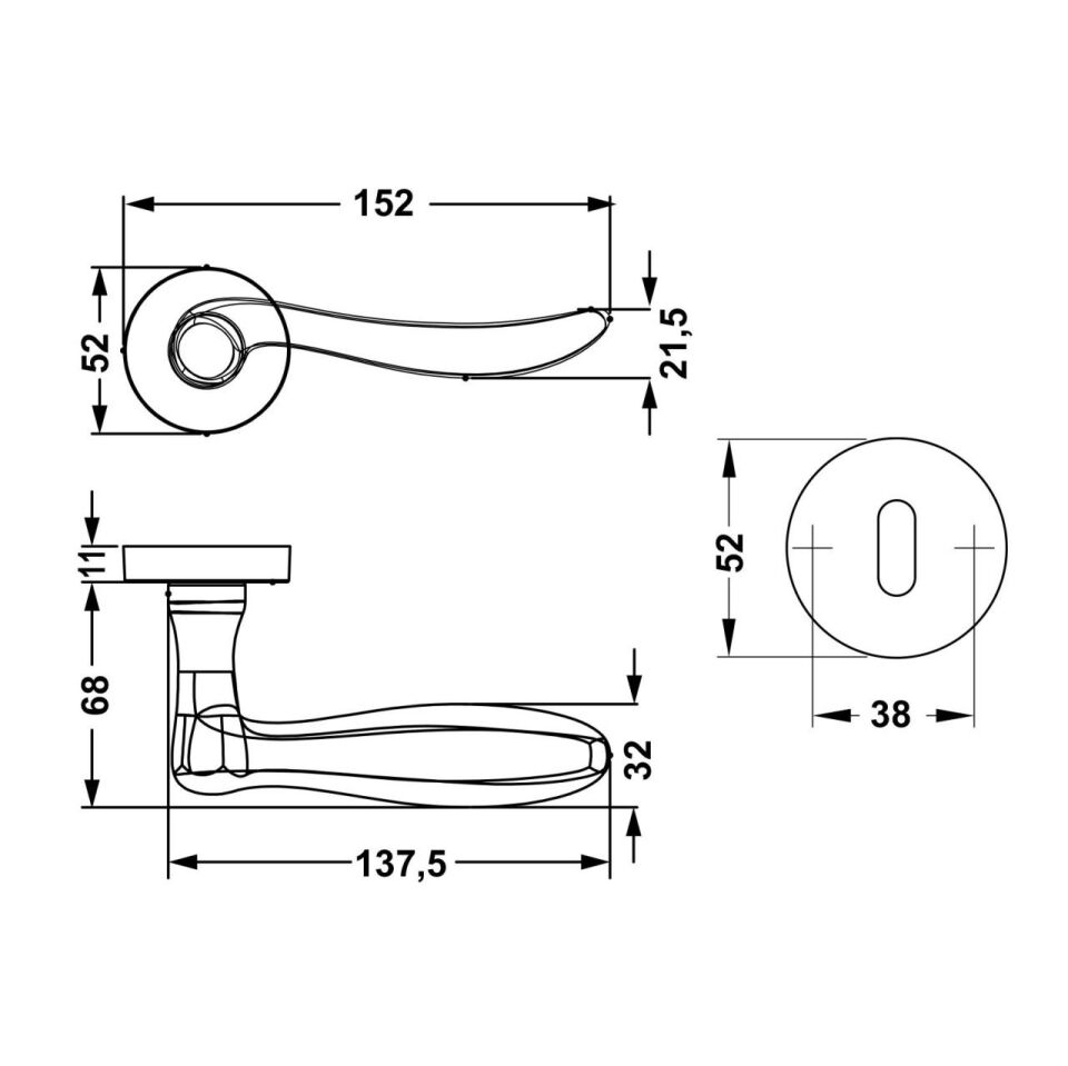 Hafele Kapı Kolu Seti Troy Oda Mat Siyah