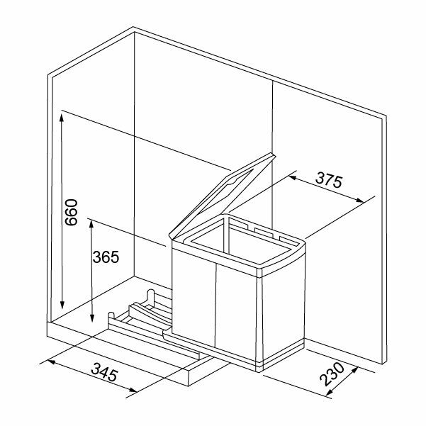 Hafele Bravo Çöp Kovası, Paslanmaz Çelik Renk
