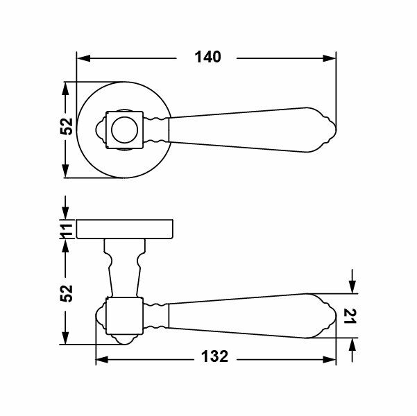 Hafele Kapı Kolu Seti Bien WC Mat Siyah