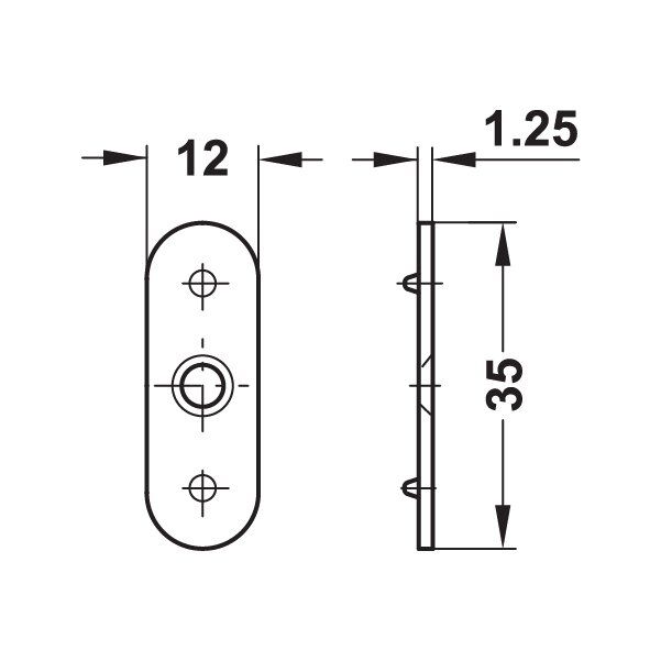Hafele Karşı Parça 1 Vida Delikli, Galvaniz Renk