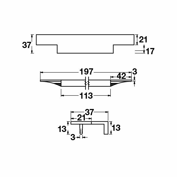 Hafele Profil Kulp Stairway2 197mm Parlak Krom