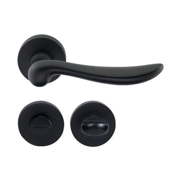 Hafele Kapı Kolu Seti Troy WC Mat Siyah