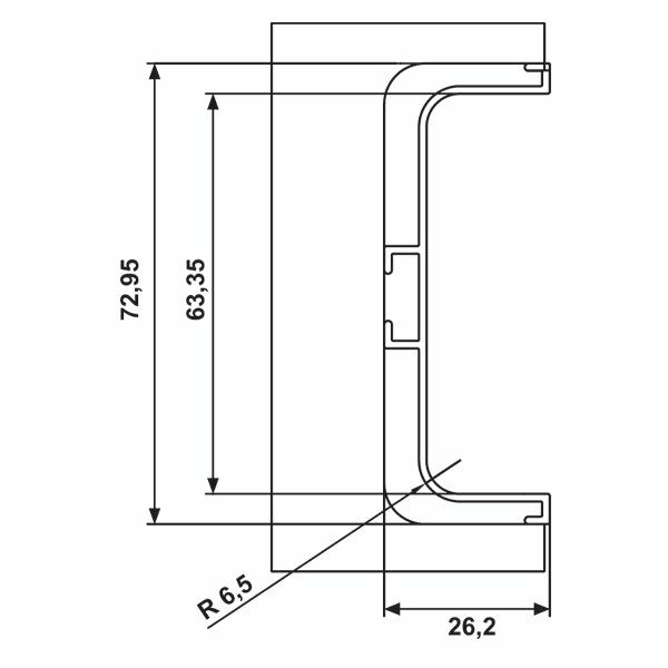 Hafele Profil Kulp Striata-U Yan Kapak Gizli Sağ Bağlantı Parçası Mat Siyah