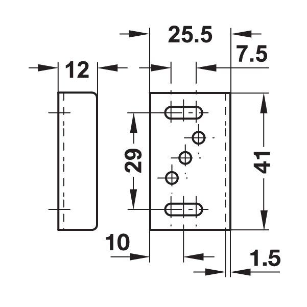 Hafele Mobilya Kilit Karşılığı Dönüşlü 41x11,5mm, Nikel Renk