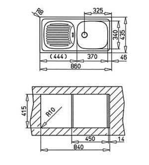 Teka Evye İnfant Ob Mikro Keten Sağ 86X44 Mutfak Evye Sifon Dahil