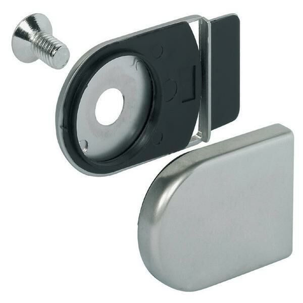 Hafele Symo Cam Kapak Kilit Karşı Parça, Nikel Kaplama