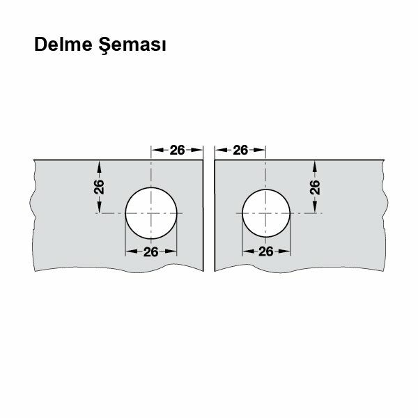 Hafele Symo Cam Kapak Kilit Karşı Parça, Nikel Kaplama