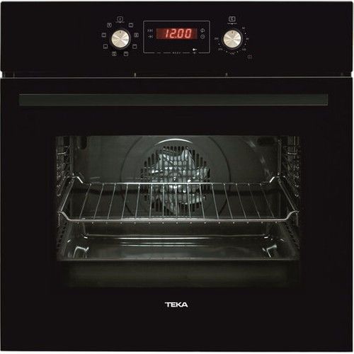 Teka HAK 629 BK Ankastre Multifonksiyonel Dijital Ekranlı Fırın Gömülebilir Düğme/Teleskopik Ray Siyah Cam 65 lt