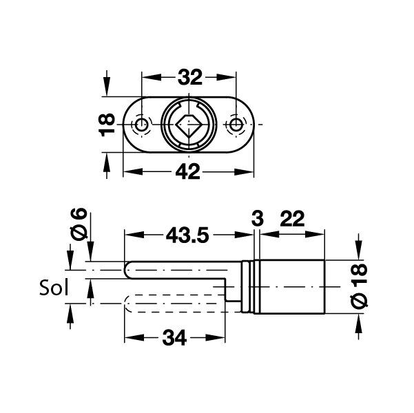 Hafele Symo Keson Kilidi 12/Ø18mm