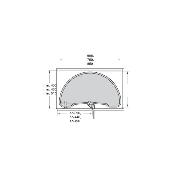 Hafele Jet 180 Köşe Kiler Seti Beyaz Çap 75cm