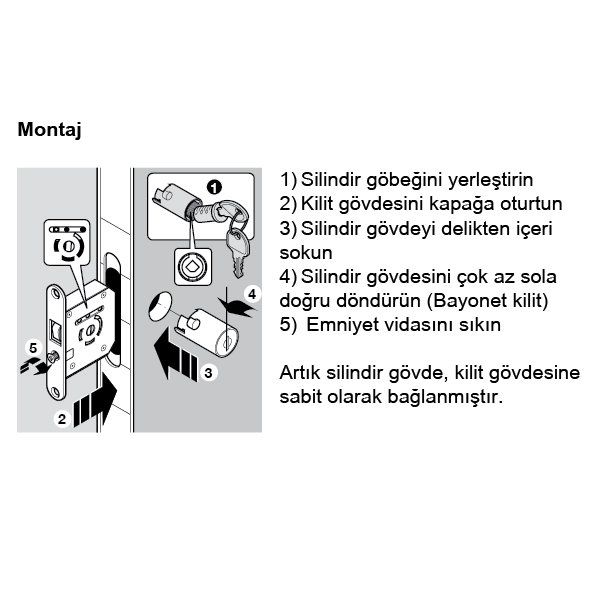 Hafele Symo Gömme Kanca Dilli Sağ Kilit 22mm