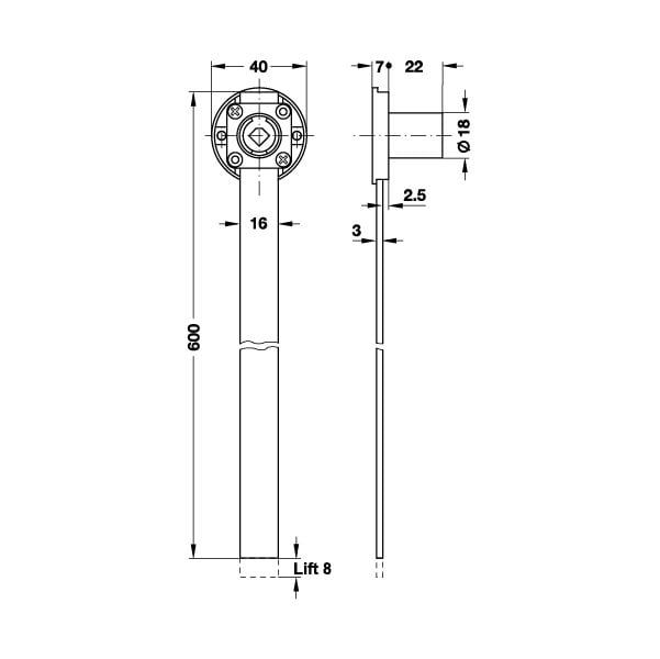 Hafele Symo Keson Kilit Seti 18/600mm