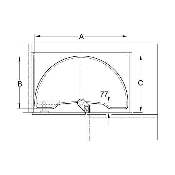 Hafele 180º Köşe Kiler Sepet Plastik Beyaz 49cm