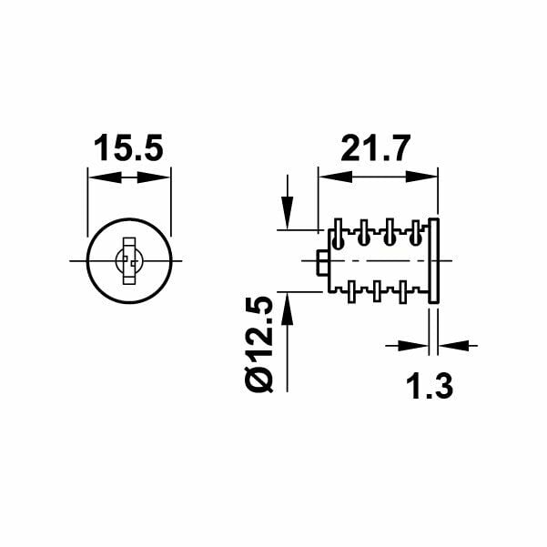 Hafele Symo Silindir Göbeği HS 3 SH 1851-1900 (50 Adet)