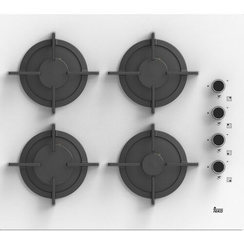 Teka - PAC 60 4G AI AL CI OCAK BEYAZ - Ankastre Kristal Cam Gazlı Ocak - Döküm Izgara - Beyaz - 60 cm