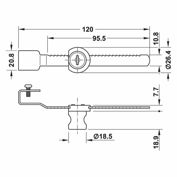 Hafele Econo Cam Kapak Kilidi, Krom Renk