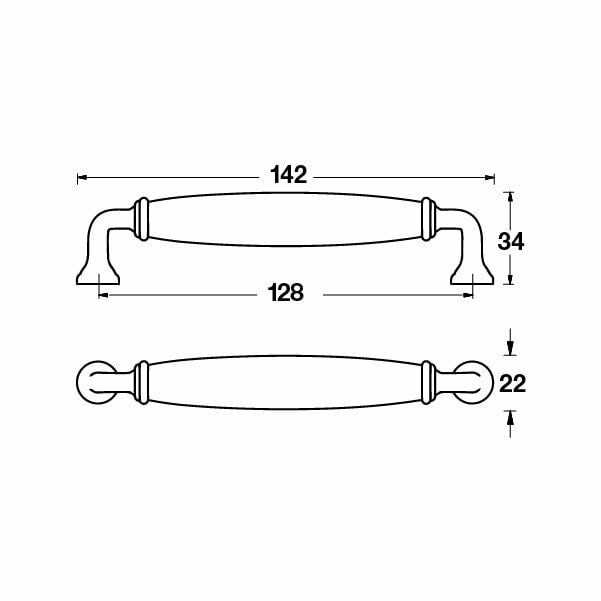 Hafele Mobilya Kulpu Leon 128mm Mat Siyah