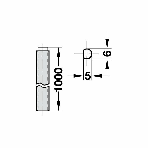 Hafele İspanyolet Kilit Çubuğu Ø6mm/100cm, Beyaz