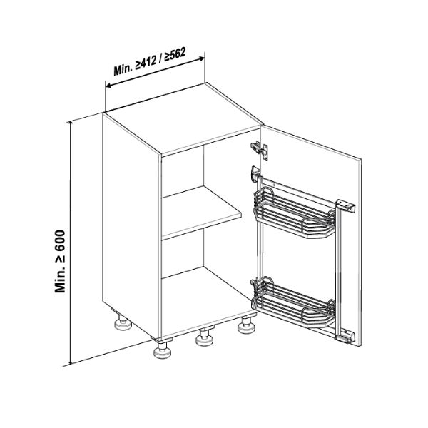Hafele Tandem Side 600/600mm A. Style Antrasit