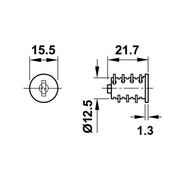 Hafele Symo Silindir Göbeği HS 3 SH 2051-2100 (50 Adet)