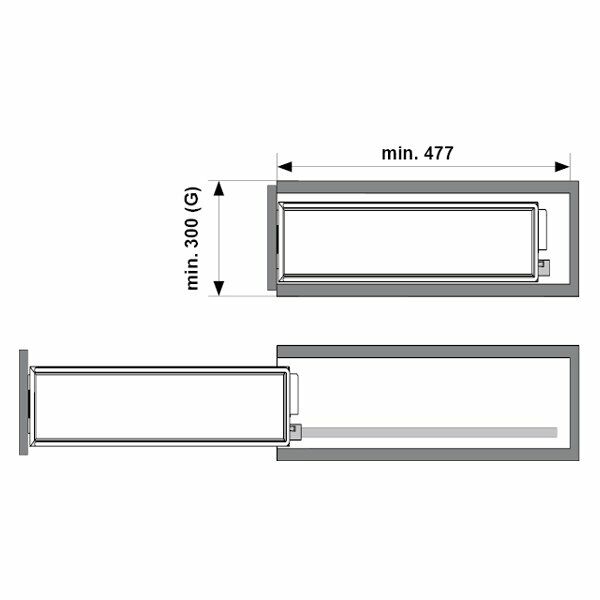 Hafele Şişelik K-Line 30 Antrasit 300mm