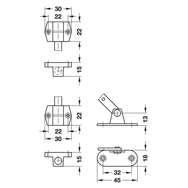 Hafele Star-Stop Düşer Kapak Makası Sağ 176Mm