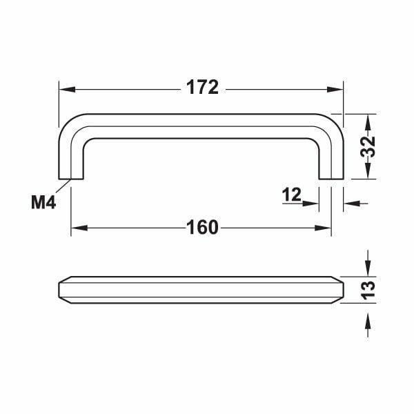 Hafele Mobilya Kulpu Premio 160mm Mat Pirinç