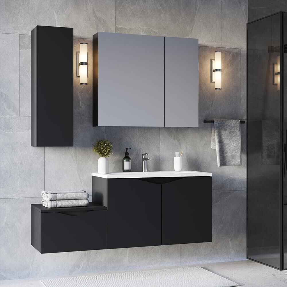 Teta Home Manila 100 cm MDF Banyo Seti + Boy Dolap