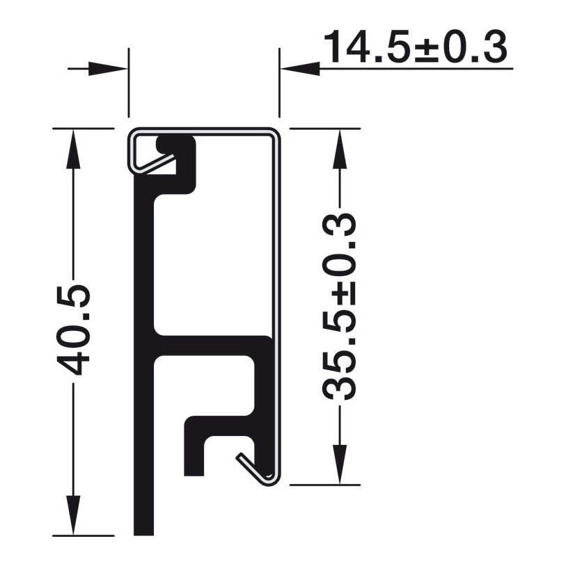 Hafele ADRIA Askı rayı, siyah, 900mm