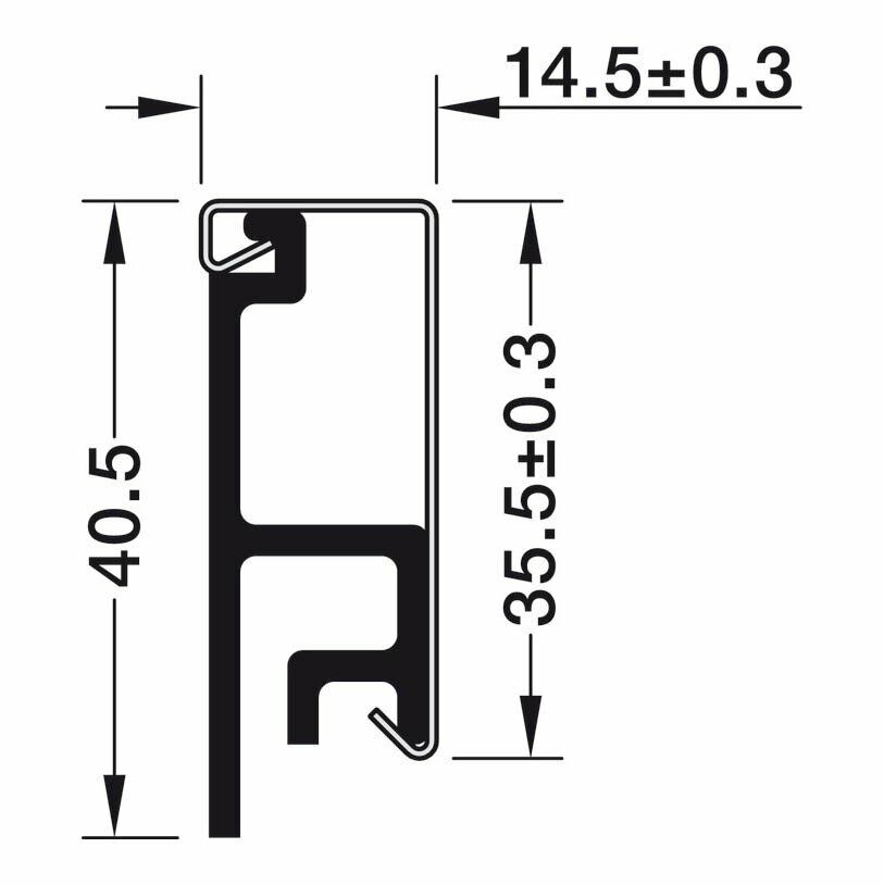 Hafele ADRIA Askı rayı, siyah, 1200mm