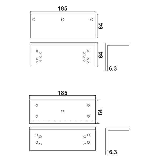 Hafele LZ Köşebent 500 kg e.manyetik kilit için