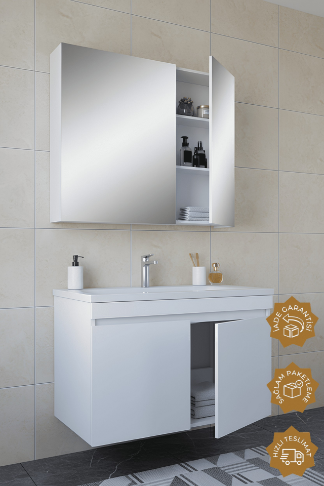 Teta Home Tokyo 65 cm MDF Banyo Dolabı Seti
