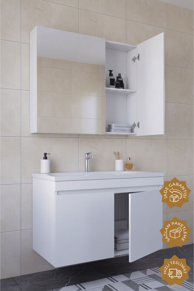Teta Home Tokyo 65 cm MDF Banyo Dolabı Seti