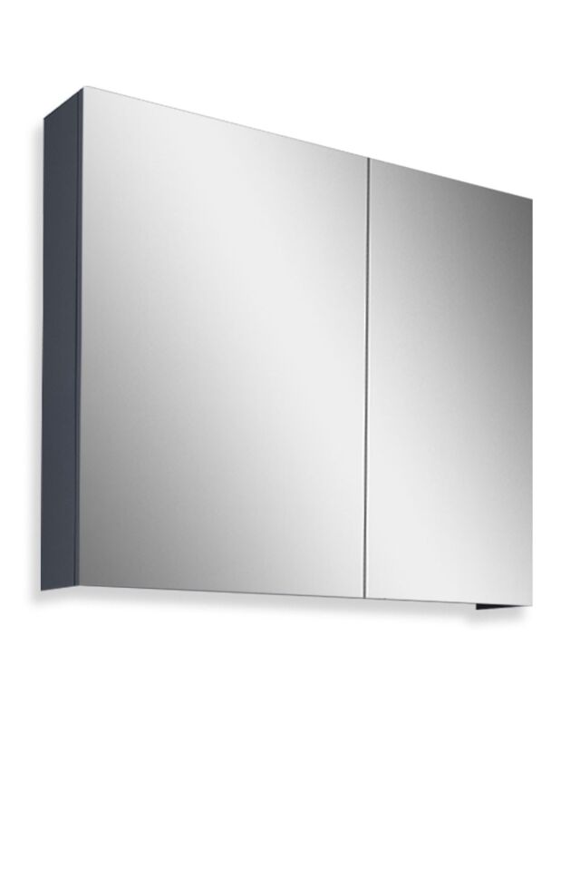 Teta Home Yalova 80 cm Mdf Banyo Aynalı Üst Dolap Antrasit