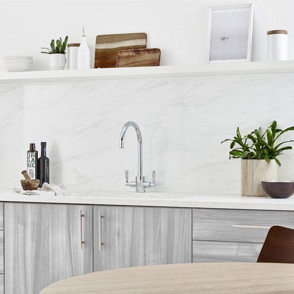 Hafele Mutfak Tezgah Arası Kaplama White Cararra