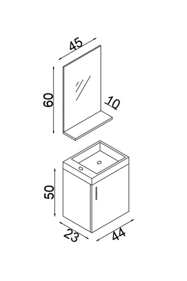 Teta Home Rio 45 cm MDF Banyo Dolabı Seti Atlantik Çam