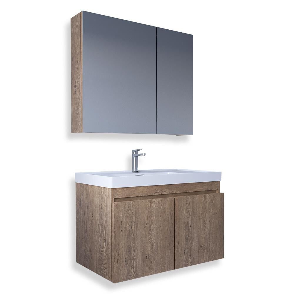 Teta Home Tokyo 80 cm MDF Banyo Dolabı Seti Kafkas Meşe