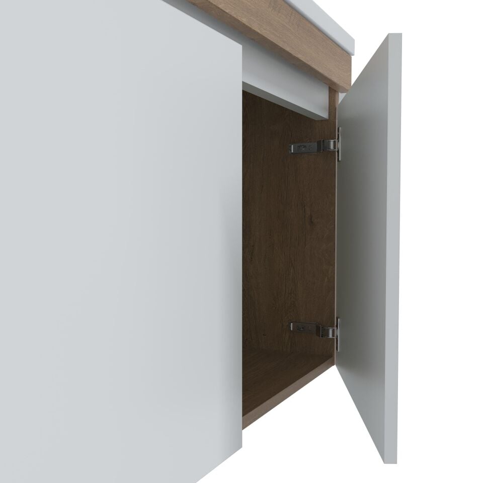 Teta Home Tokyo 80 cm MDF Banyo Dolabı Seti Kafkas Meşe-Beyaz