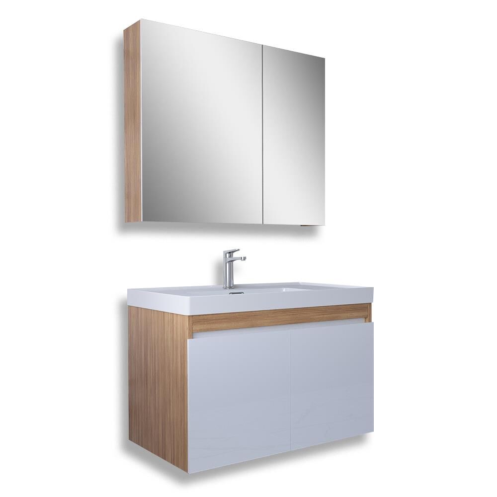 Teta Home Tokyo 80 cm MDF Banyo Dolabı Seti Teak-Beyaz