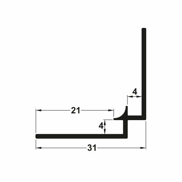 Hafele Mutfak Tezgah Arası İç Köşe Dönüş Profili 610Mm
