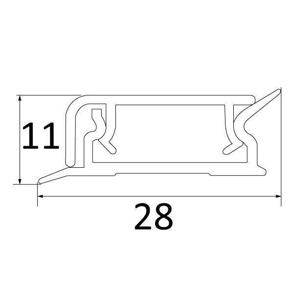 Hafele Süpürgelik 400cm, Mat Krom