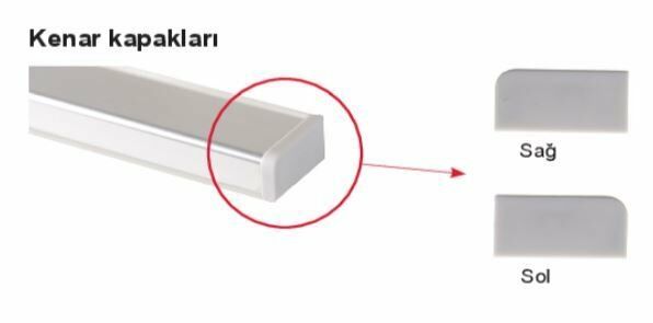 Hafele Süpürgelik Kenar Kapak Seti, Mat Krom