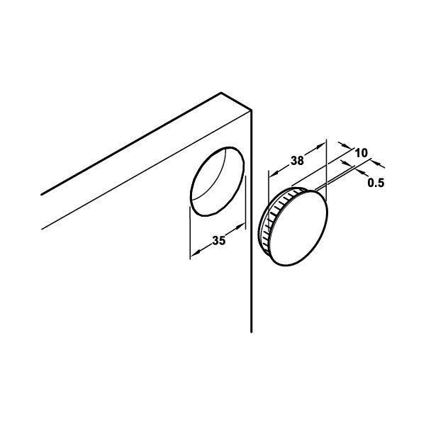 Hafele Plastik Kapak (Tas Deliği İçin) Beyaz Renk