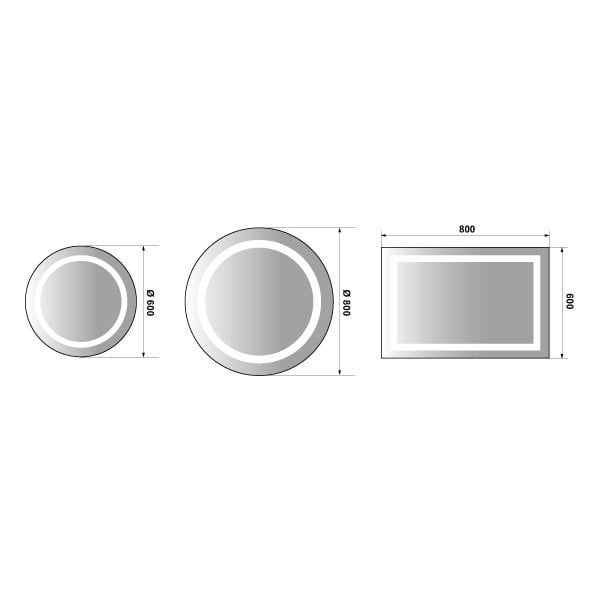 Hafele Banyo Aynası Mirage Led 600x800mm