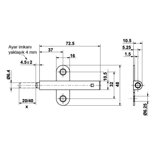 Hafele Metallamat Bas-Aç Mekanizması 40mm Gri